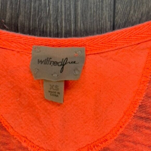 Aritzia Wilfred Free Muscle Tee T-shirt Bright Orange Burnout Sleeveless Size XS - Picture 5 of 9